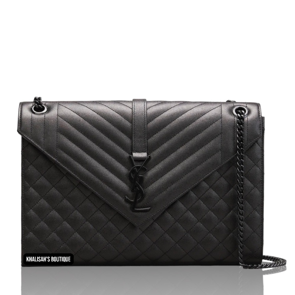 MSRP$3300 NWT YSL SAINT LAURENT Large TriQuilted Matelasse Grain de Poudre - Picture 7 of 17
